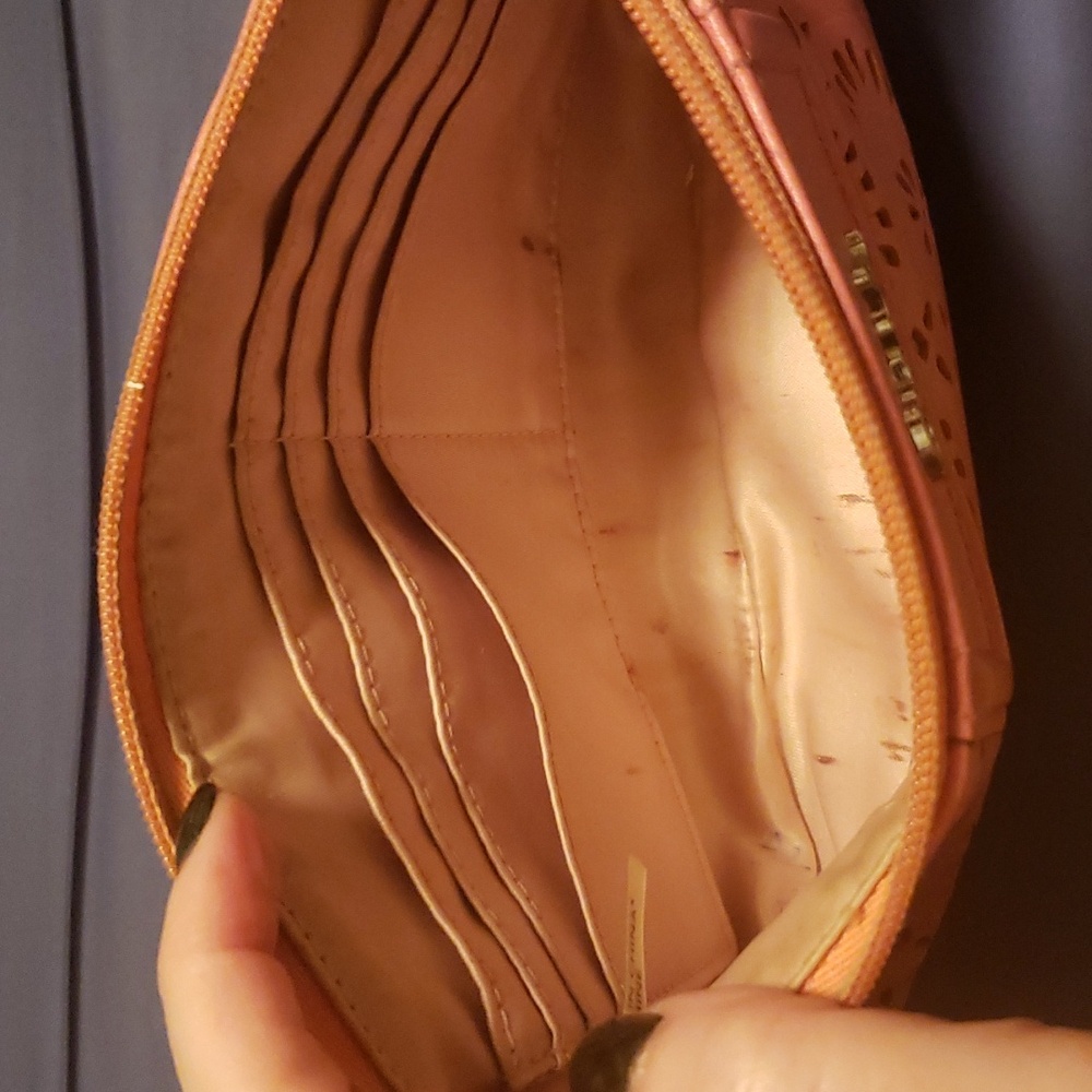 Coach Pink Leather Eyelet Wristlet - Picture 3 of 3